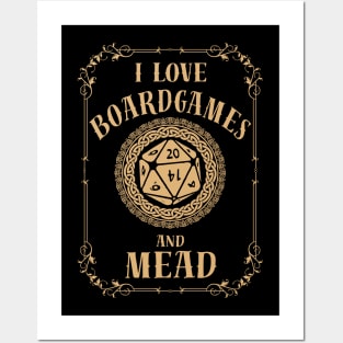 I Love Boardgames And Mead Cool D20 Dice Tabletop RPG Posters and Art